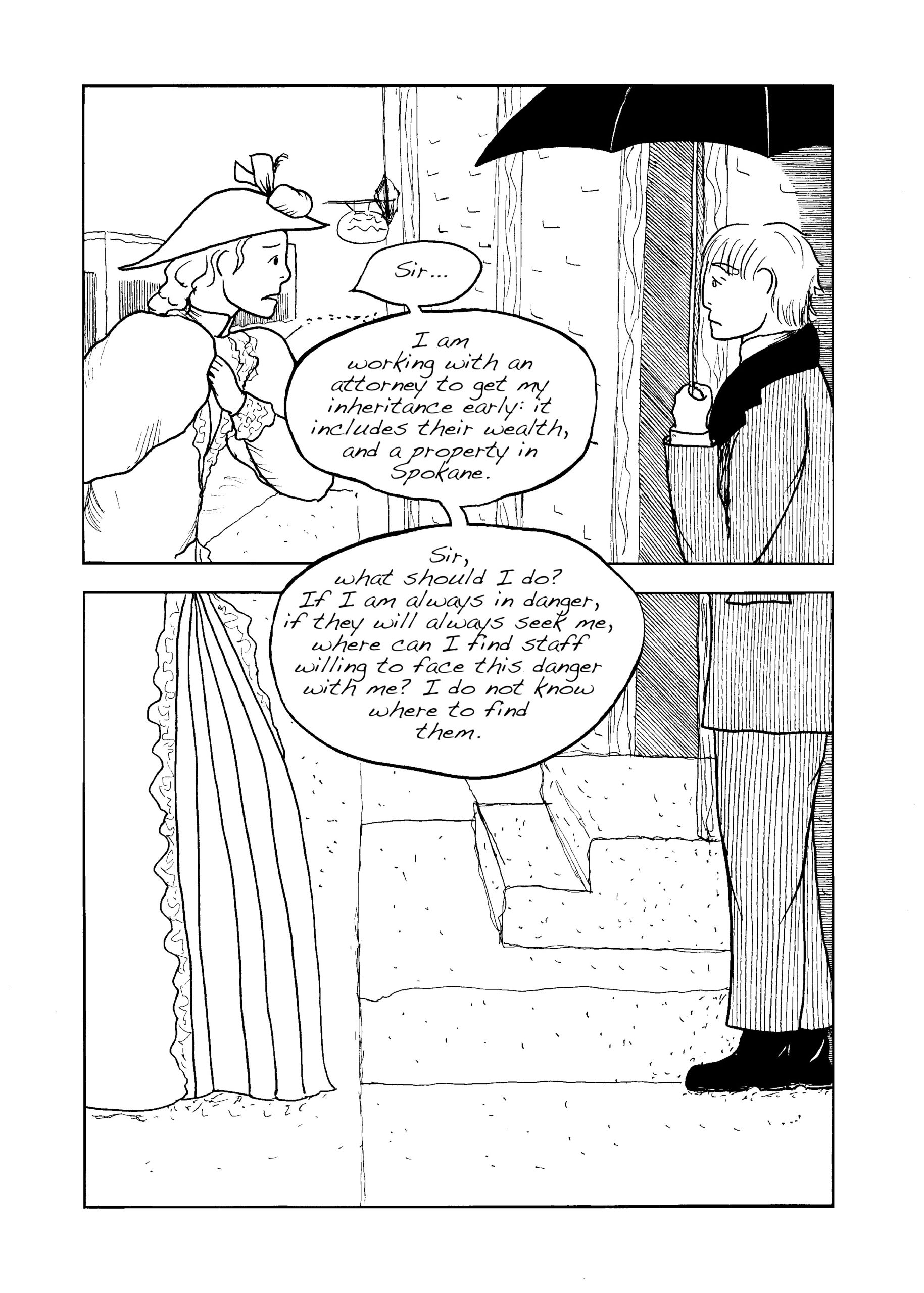 page of webcomic Concerning Rosamond Grey